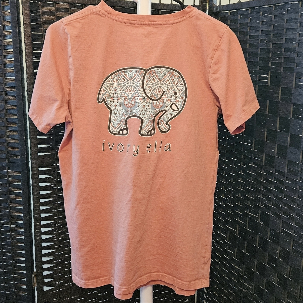 Ivory Ella Graphic Tee - Coral